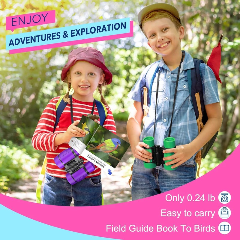 LET'SGO Girls Toys Age 3-7: LET'S GO! Compact Bird Watching Binoculars for Kids Ages 3 4 5 6 7 Year Old Girl Boy Gifts Idea Outside Travel Educational Toy for Kid Preschool Toddler Stocking Stuffers - Image 2
